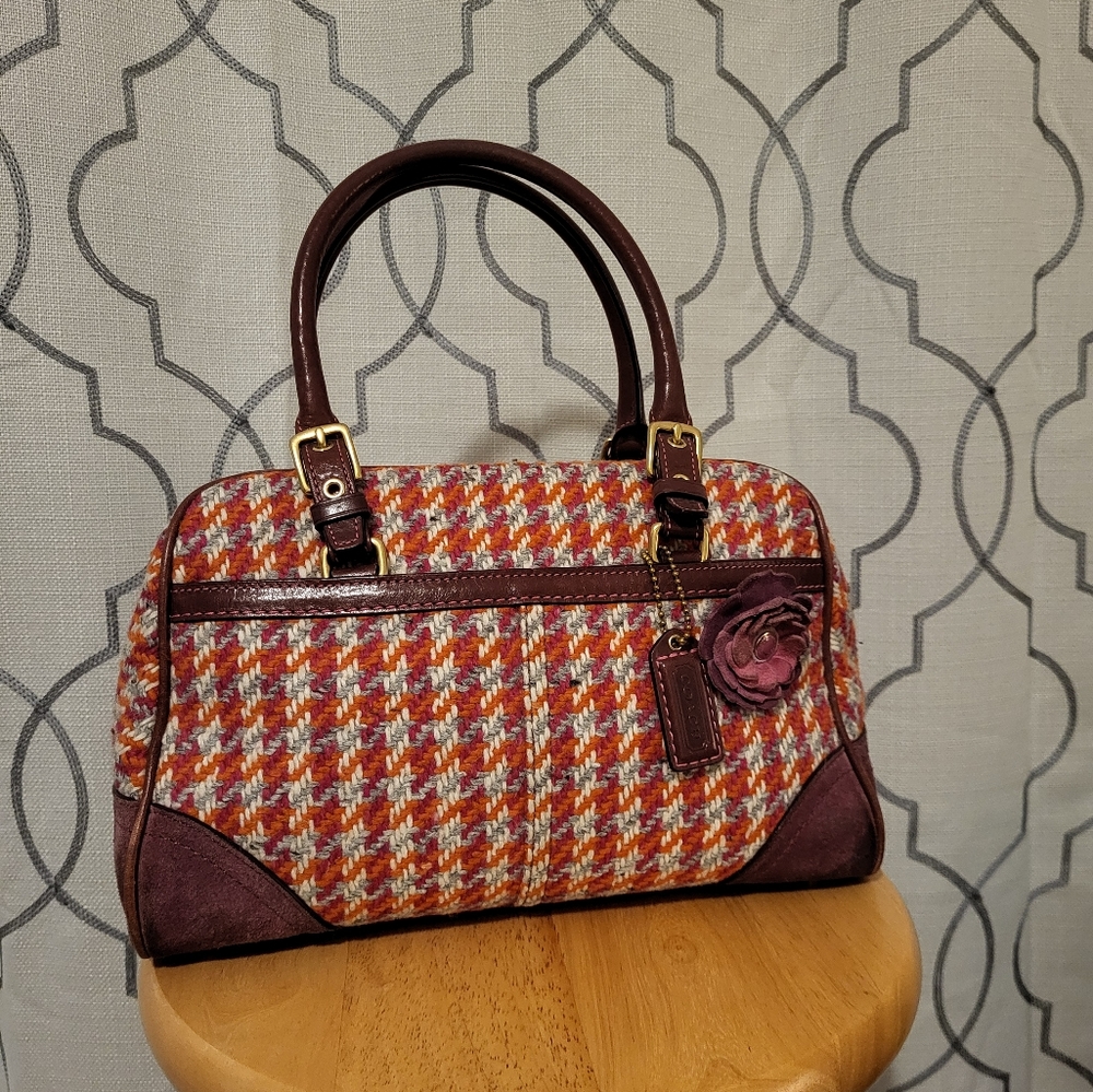 COACH Limited Edition Hamptons Houndstooth Satchel